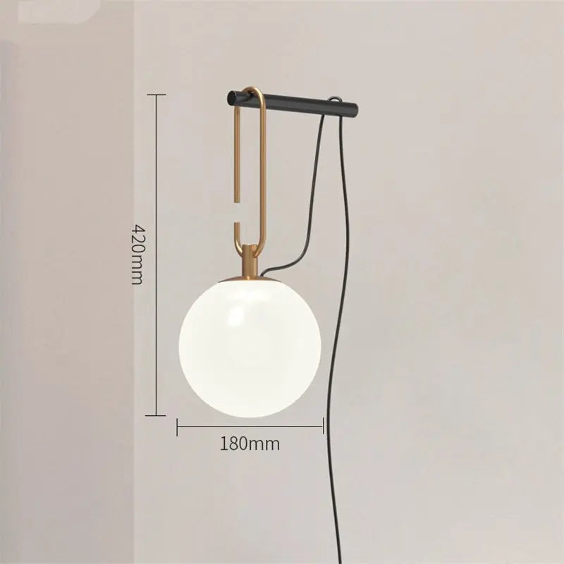 Nordic round glass wall light for artistic decoration