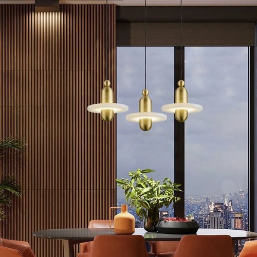 Spanish natural marble pendant light for elegant décor - vue 4 sur 14