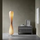 Wooden LED floor lamp modern retro standing spiral dimmable light for living room and bedroom