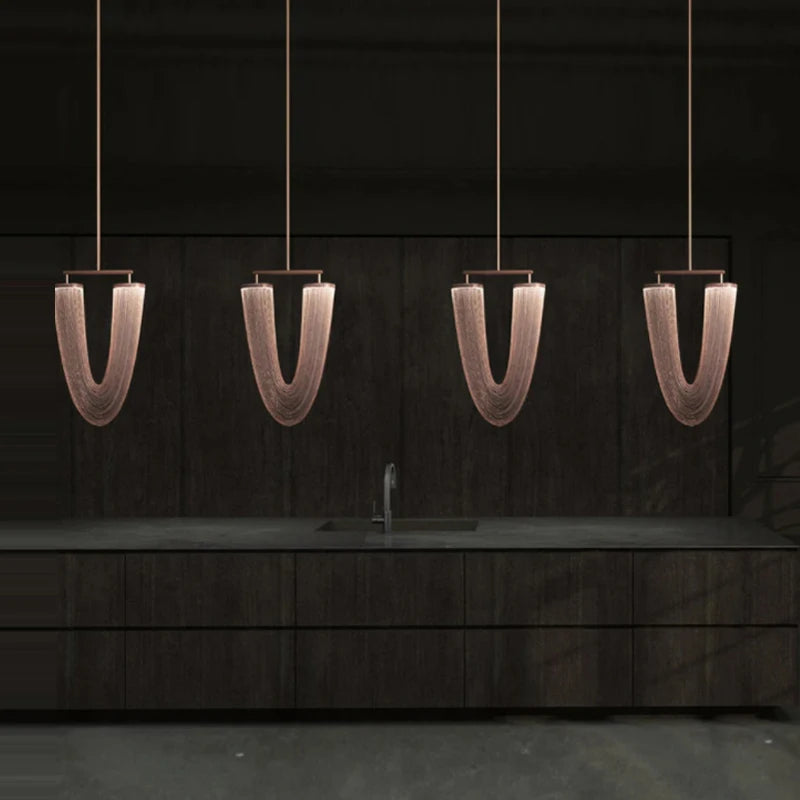 Artistic LED chrome aluminium dimmable chandelier - vue 3 sur 21