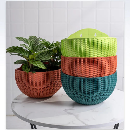 European Wall Mounted Hydroponic Plant Pot, Semi-Circular, Hanging Flower Basket, Balcony, Lazy Wall Mounted, No Drilling, Decor - vue 2 sur 16