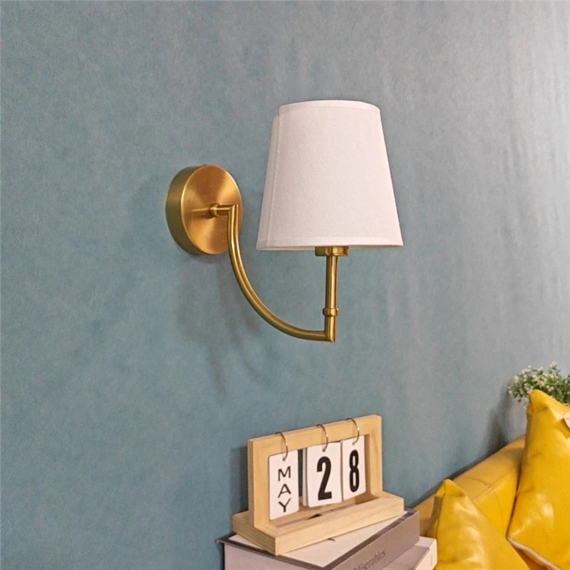 Minimalist nordic linen wall light for modern decor