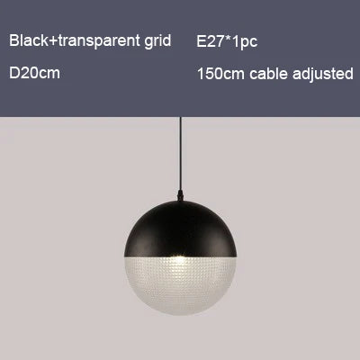 Nordic chequered glass pendant light for modern decor
