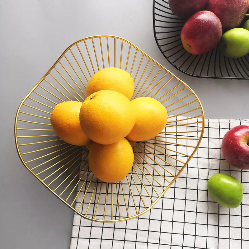 Modern iron fruit basket for snacks and storage