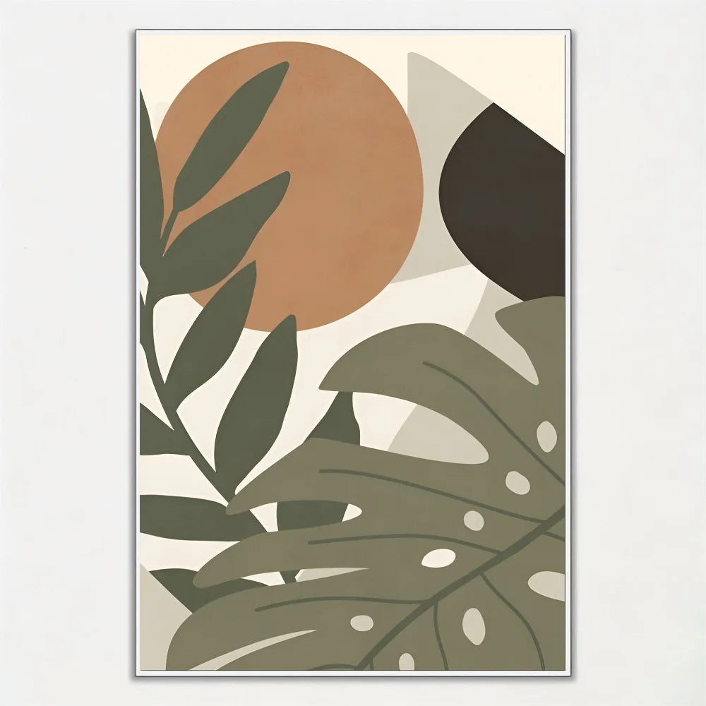 Artistic palm leaf poster for interior decoration