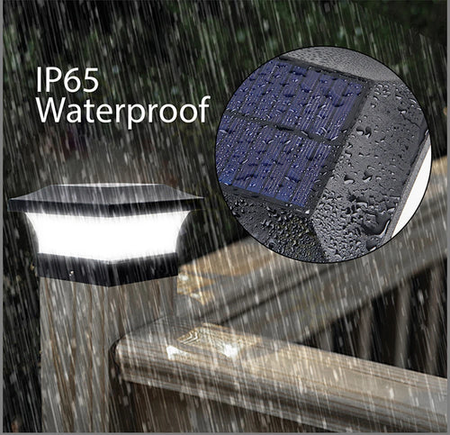 1-4 pieces outdoor solar LED post and deck cap light waterproof IP65 garden gate solar lamp decoration - vue 2 sur 9
