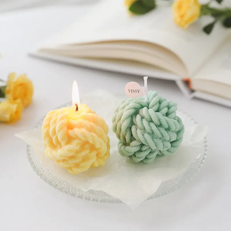decorative and cute soy wax ball scented candle