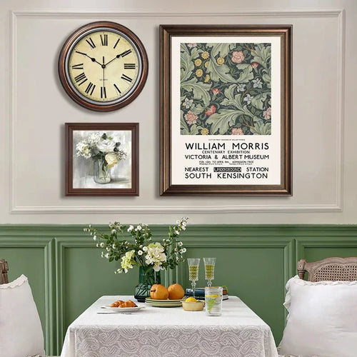 Nordic retro silent wall clock for stylish interior - vue 6 sur 15