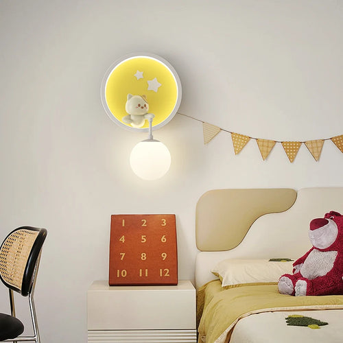 Romantic animal decorative wall light for children - vue 3 sur 9