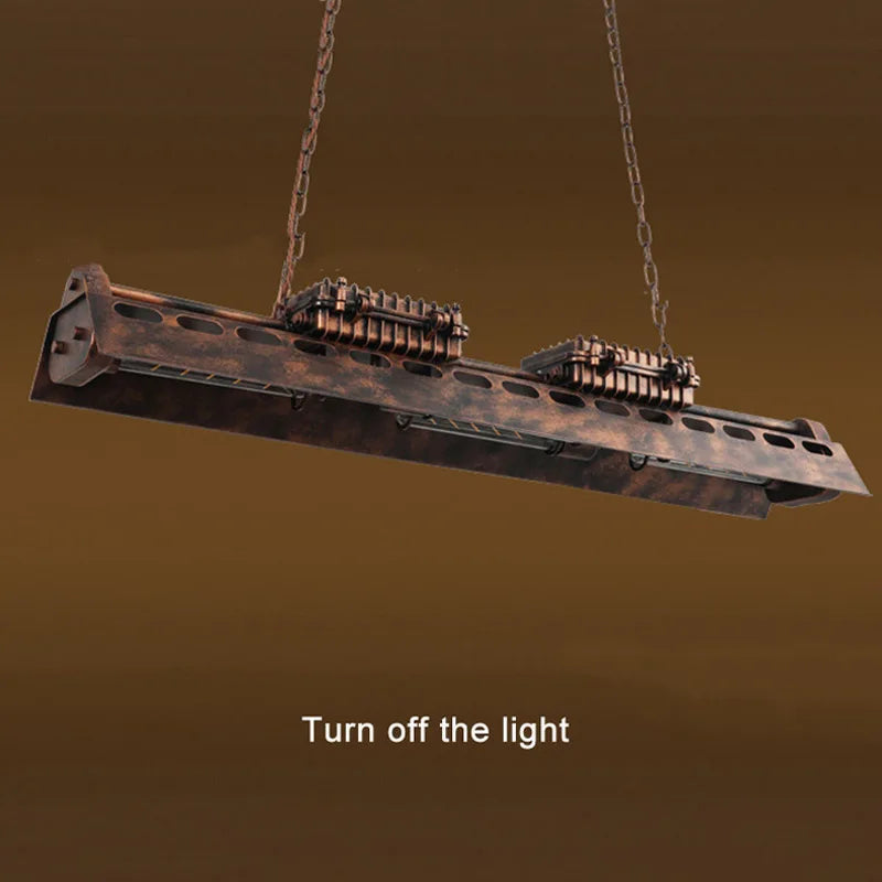 Industrial loft style retro chandelier for bar or café - vue 5 sur 7