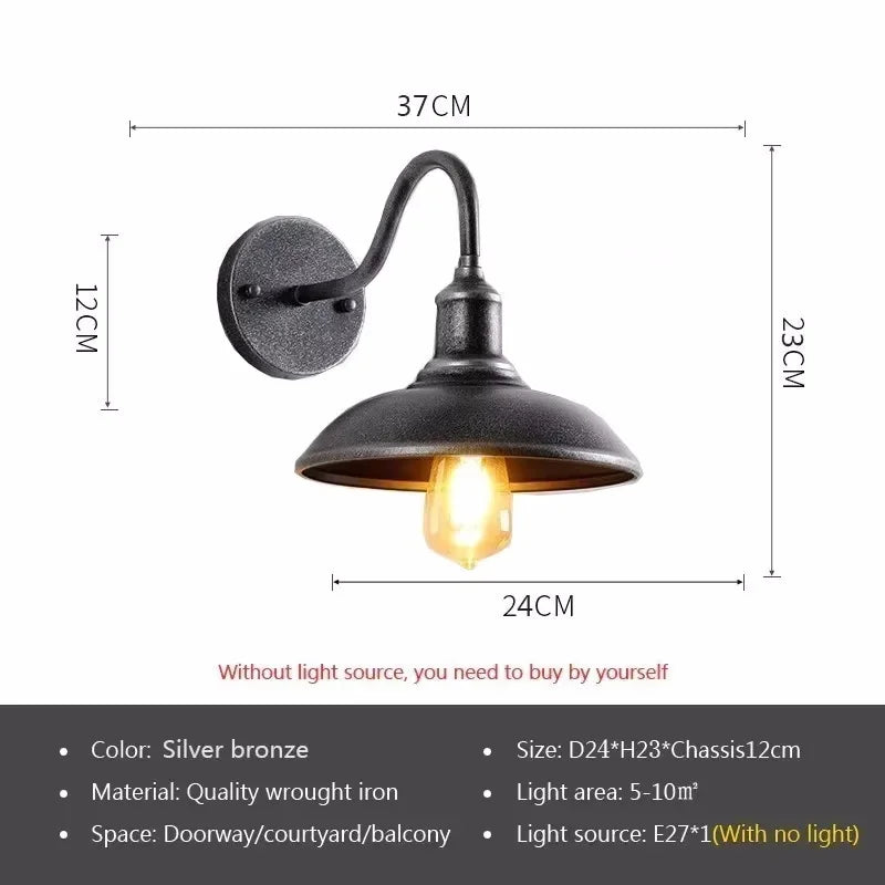 Industrial waterproof outdoor wall light for garden and courtyard - vue 11 sur 15