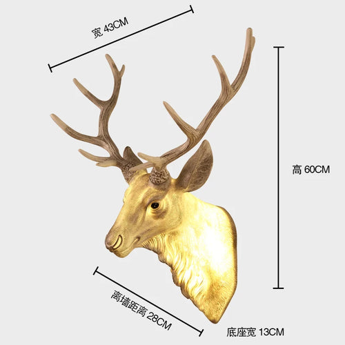 Modern deer antler wall light with decorative LED - vue 10 sur 14