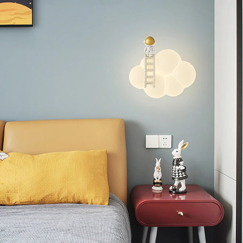Creative cloud wall light with remote control for children - vue 3 sur 8