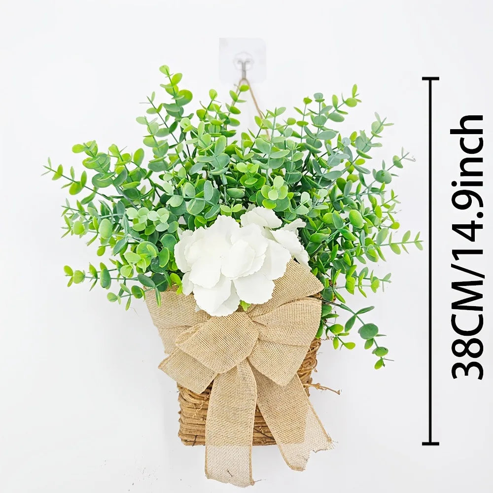 Artificial flower basket spring wreath for Easter decoration - vue 10 sur 10