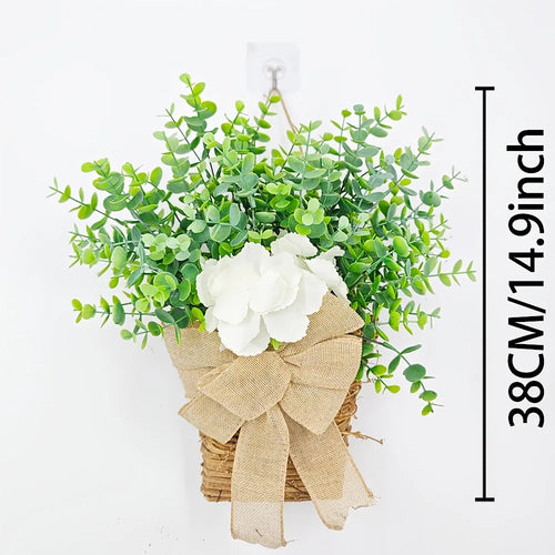 Artificial flower basket spring wreath for Easter decoration - vue 11 sur 10