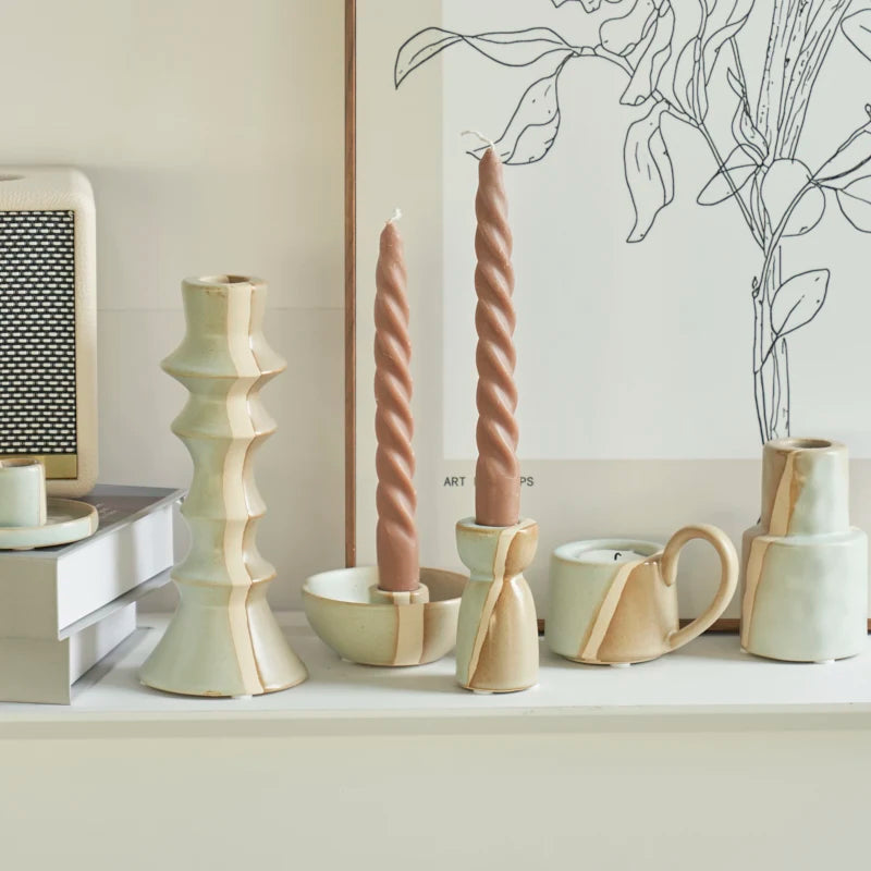 Nordic ceramic candle holder for decoration and weddings - vue 6 sur 15