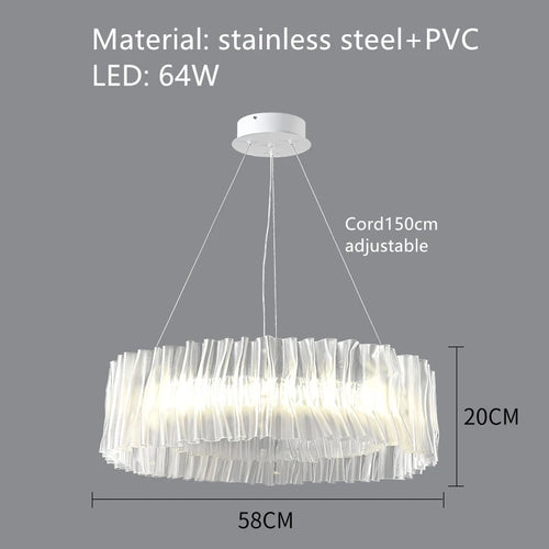 Designer pendant light in PVC and stainless steel for indoor spaces - vue 14 sur 13