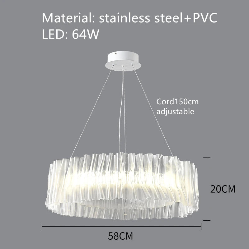 Designer pendant light in PVC and stainless steel for indoor spaces - vue 13 sur 13