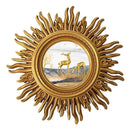 sun apolo art designs gold silver decorative wall mirror