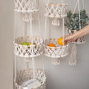 decorative macrame hanging basket for plants and fruits