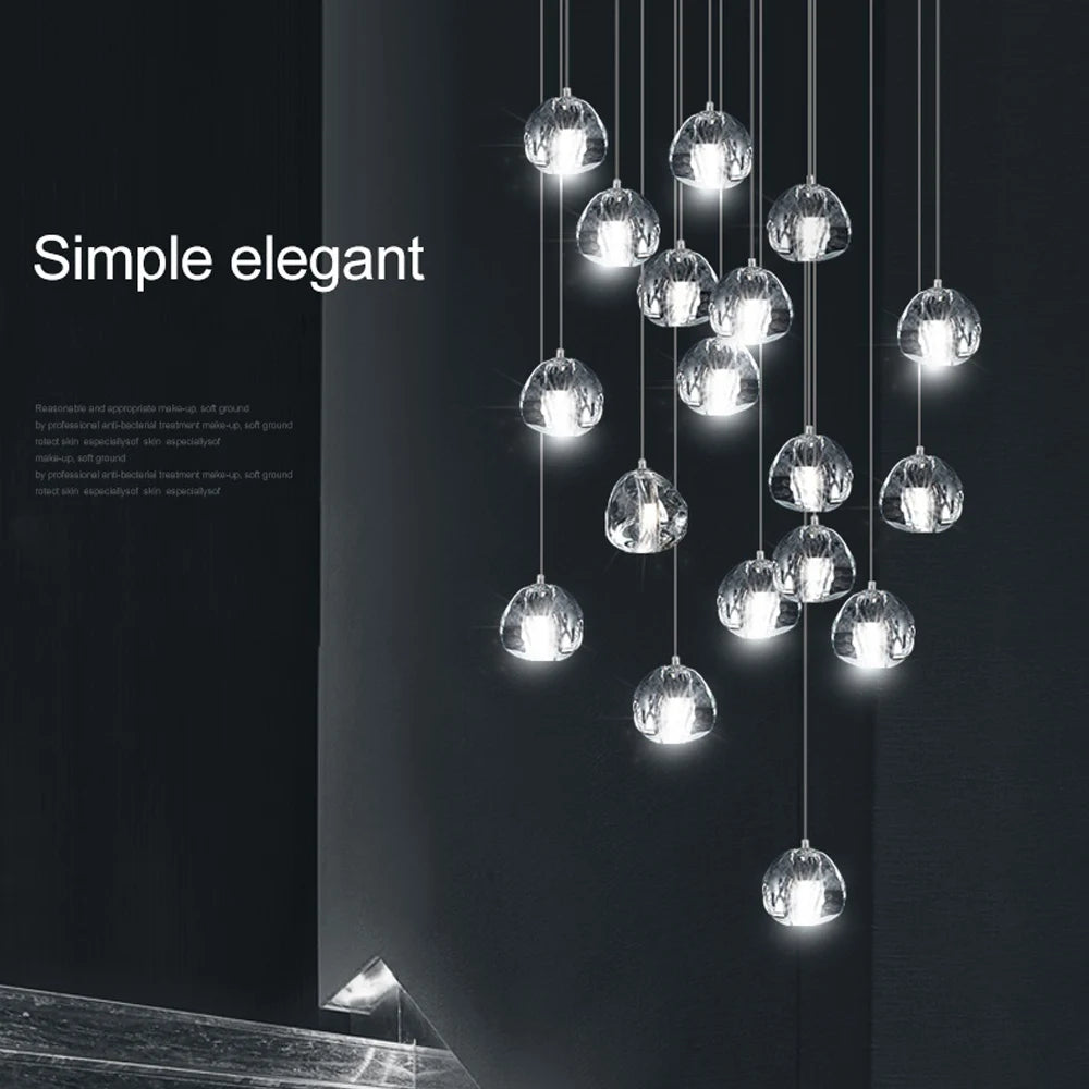 Modern crystal pendant light for stylish illumination - vue 3 sur 15