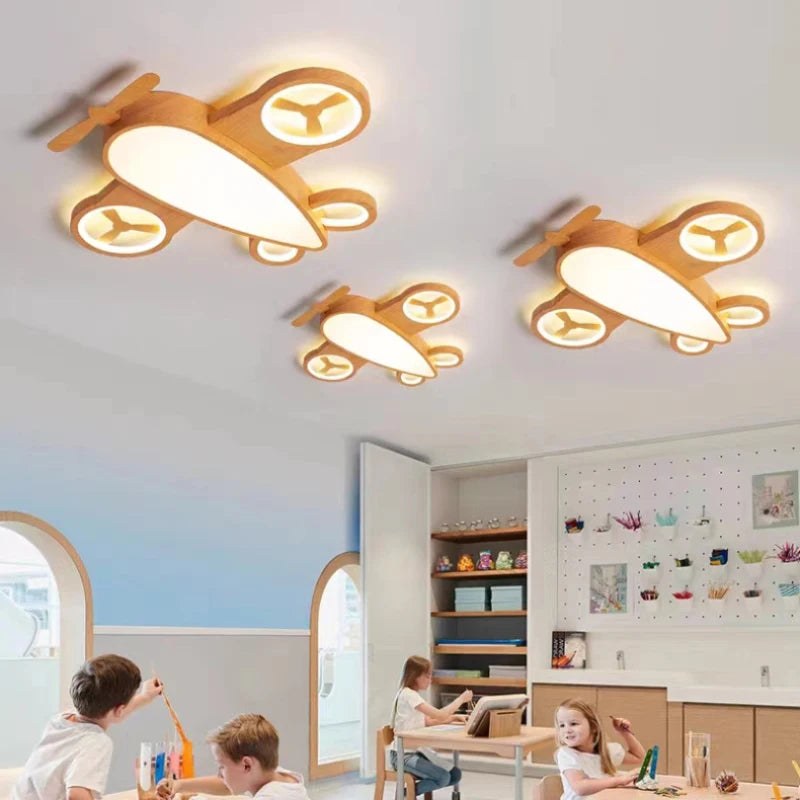 Nordic design LED airplane ceiling light for children's room