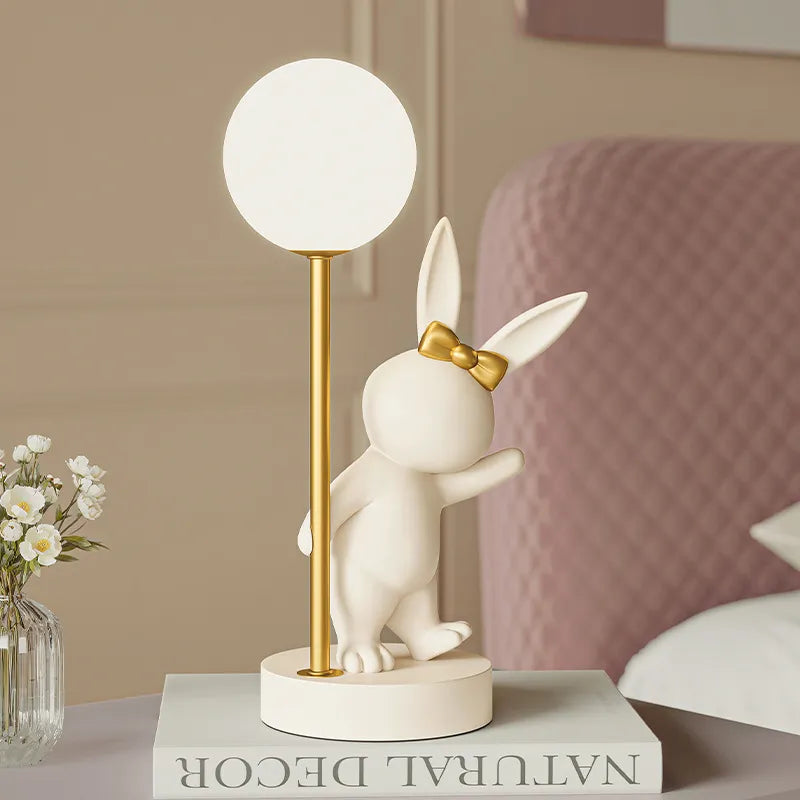 Nordic pink rabbit table lamp