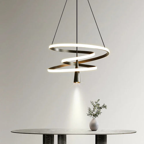 Modern LED pendant chandelier for elegant interior decor - vue 4 sur 12