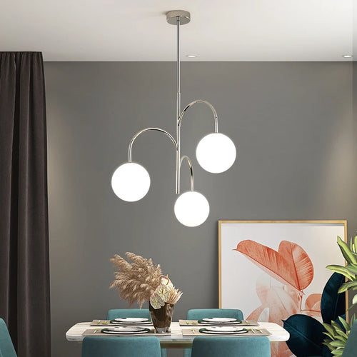 Modern iron and glass chandelier for interior decoration - vue 3 sur 7