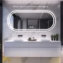 Elliptical smart anti-fog LED wall mirror with three colour settings