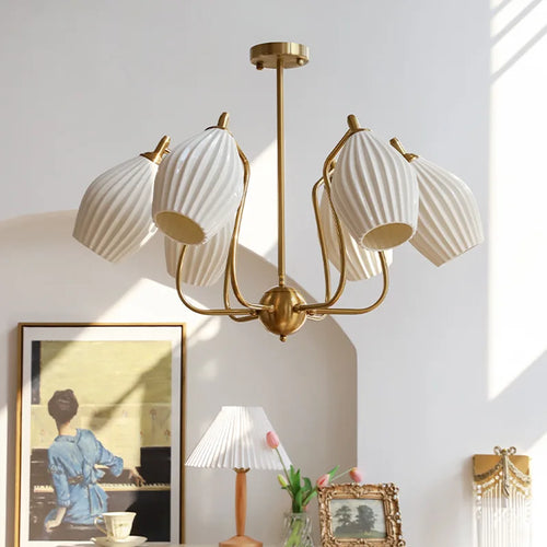 Bauhaus ceramic chandelier for an elegant and modern interior - vue 6 sur 16