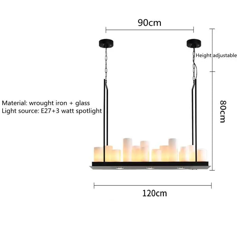 Nordic luxury dining room LED glass chandelier for kitchen island and living room - vue 17 sur 20