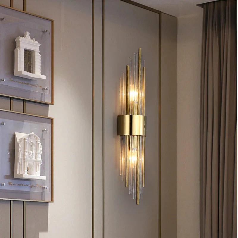 Luxury nordic crystal LED wall light for stylish interiors - vue 4 sur 9