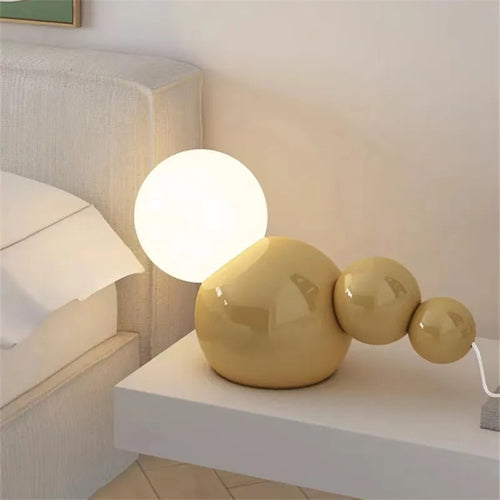 Round glass bedside lamp for home decoration - vue 2 sur 8