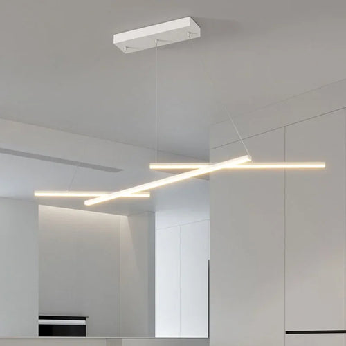 Modern minimalist LED iron art line pendant light - vue 3 sur 8