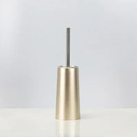 Luxury toilet brush with gold holder for bathroom