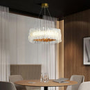 Designer pendant light in PVC and stainless steel for indoor spaces