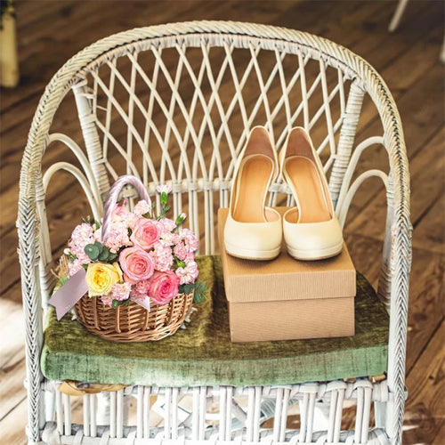 Hand-woven wedding flower basket for storage and picnics - vue 3 sur 10