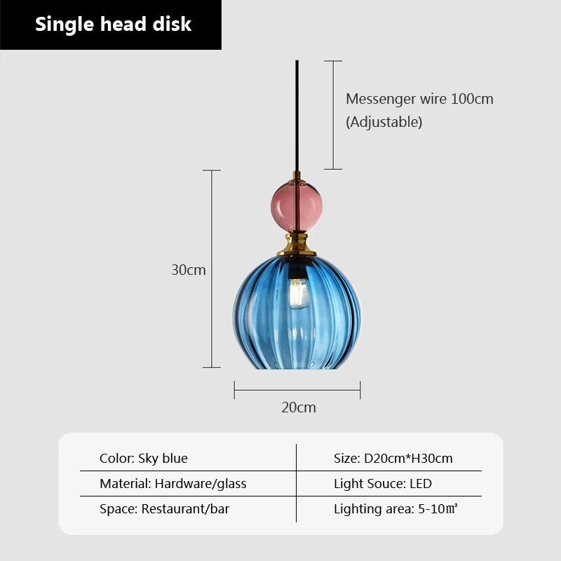 candy glass pendant light home decor