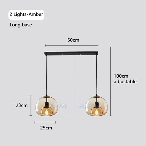 Modern glass chandelier for indoor pendant lighting - vue 12 sur 16