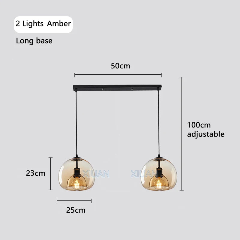 Modern glass chandelier for indoor pendant lighting - vue 11 sur 16