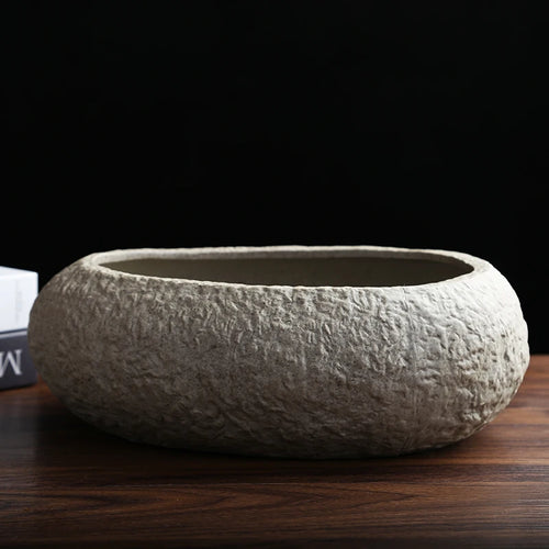 Ceramic Rock Mud Imitation Stone Tea Washing Pen Wash Tea Cups, Household Tea Set Accessories, Extra Large Basin - vue 6 sur 11