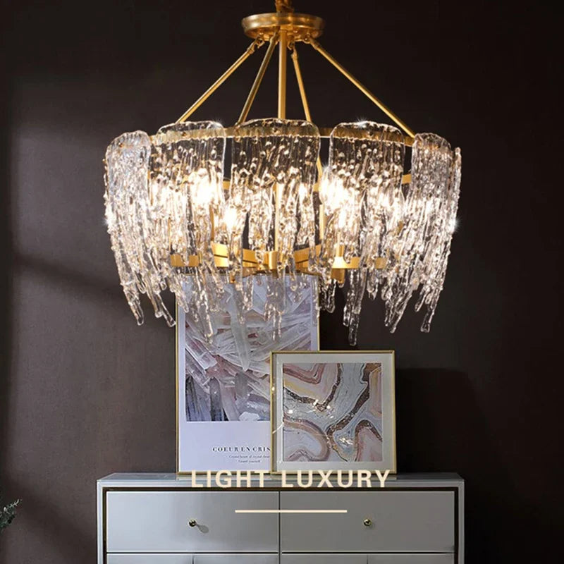 Modern design crystal LED chandelier for interior decoration - vue 4 sur 7