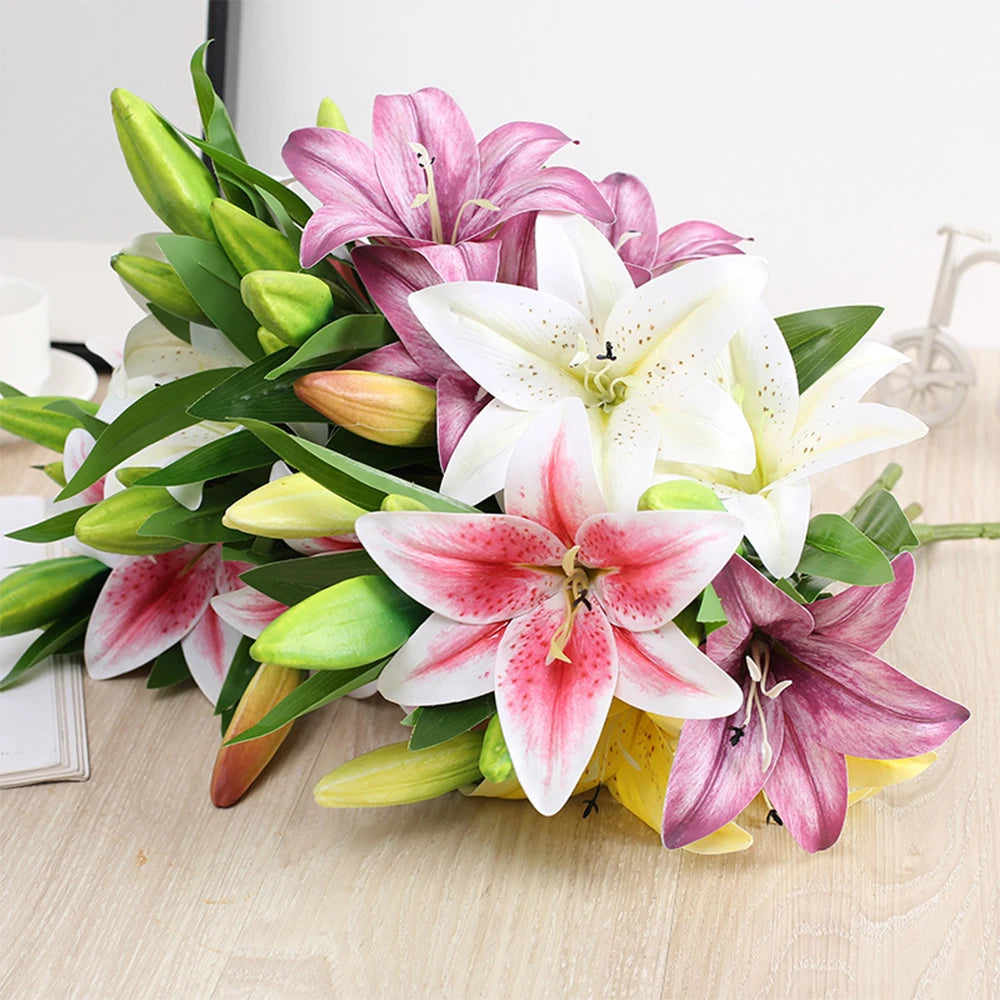 Artificial lily flowers for garden and wedding decoration