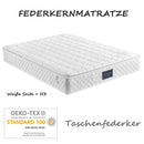 Spring core mattress, 7 zones cold foam mattress, 140x200cm pocket spring core, 100% Oeko-Tex tested microfas