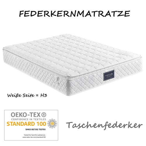 Spring core mattress, 7 zones cold foam mattress, 140x200cm pocket spring core, 100% Oeko-Tex tested microfas - vue 6 sur 6
