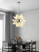 Square ceramic chandelier with hanging flower petals