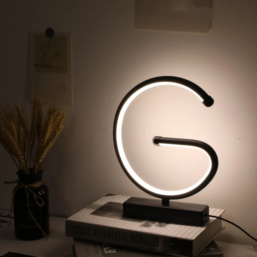 Creative G-shaped USB lamp for interior decoration - vue 3 sur 7
