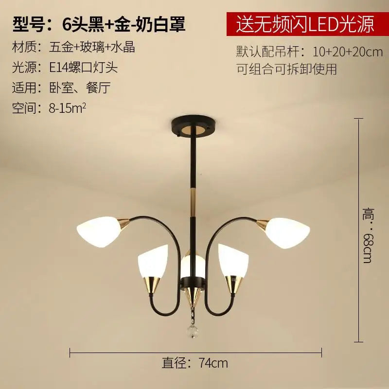 Modern copper crystal chandelier for indoor lighting - vue 8 sur 14