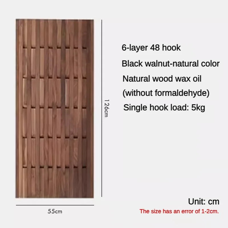 wooden wall coat rack for clothes and keys - vue 17 sur 18